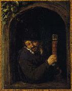 Adriaen van ostade Peasant at a Window painting